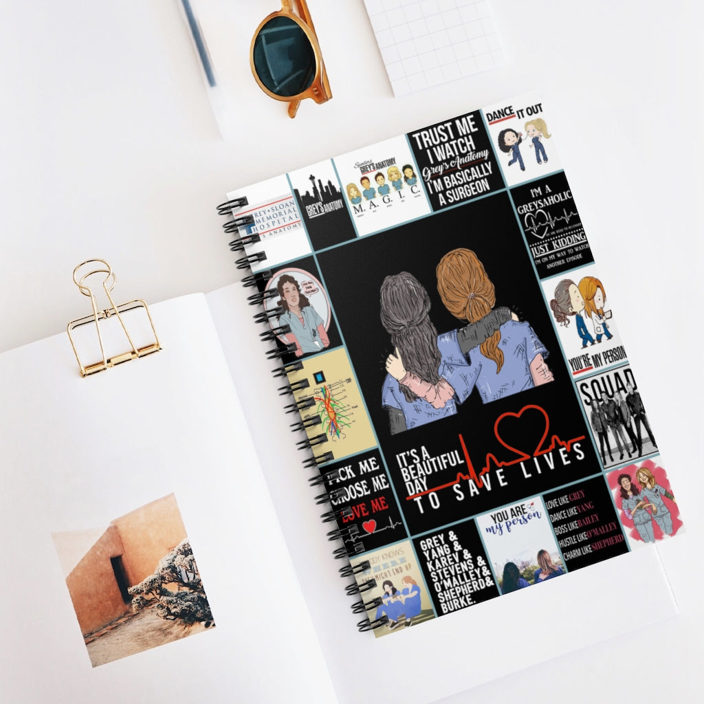 Spiral Notebook -Gifts Greys anatomy Its Beautiful Day to Save Life Notebook Made In US Ruled Line Awesome Happy Birthday Gift Meaningful Quote