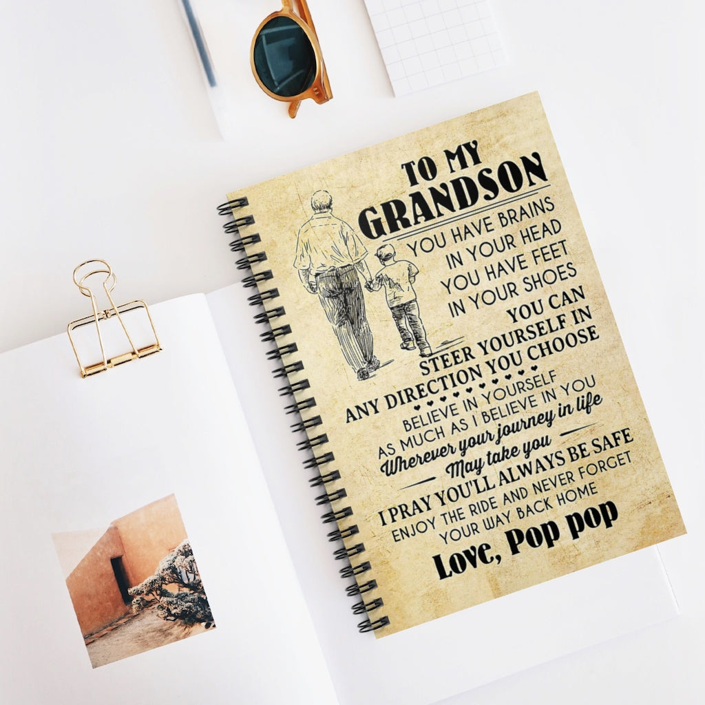 Spiral Notebook TO MY GRANDSON - PRINT POSTER WALL ART HOME DECOR-gigapixel