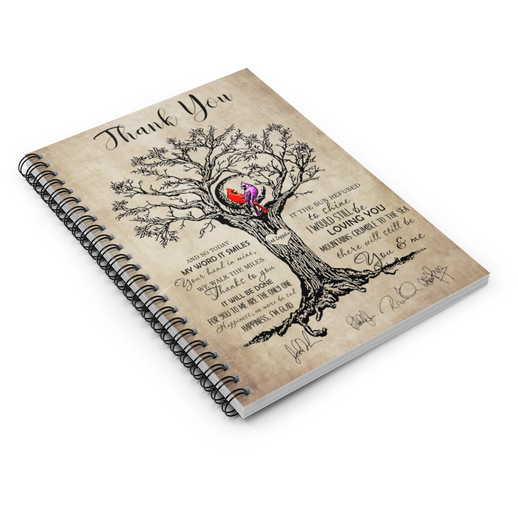 Spiral Notebook Custom Notebook Thank You Cardinal, Signs for Home, Vintage Gifts On Birthday