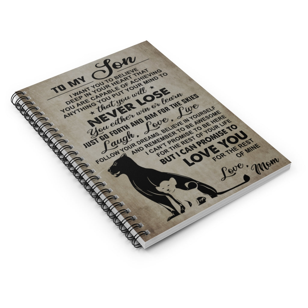 Spiral Notebook To My Son I Can Promise To Love You Love Mom 118 Pages Lined Notebook Personalized Notebook Spiral Bound Notebook 6x8 for Writing
