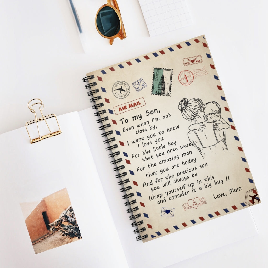 Spiral Notebook To My Son - Mom Premium Throw SO-Ft Polyester Mens Women Novelty Ruled Line