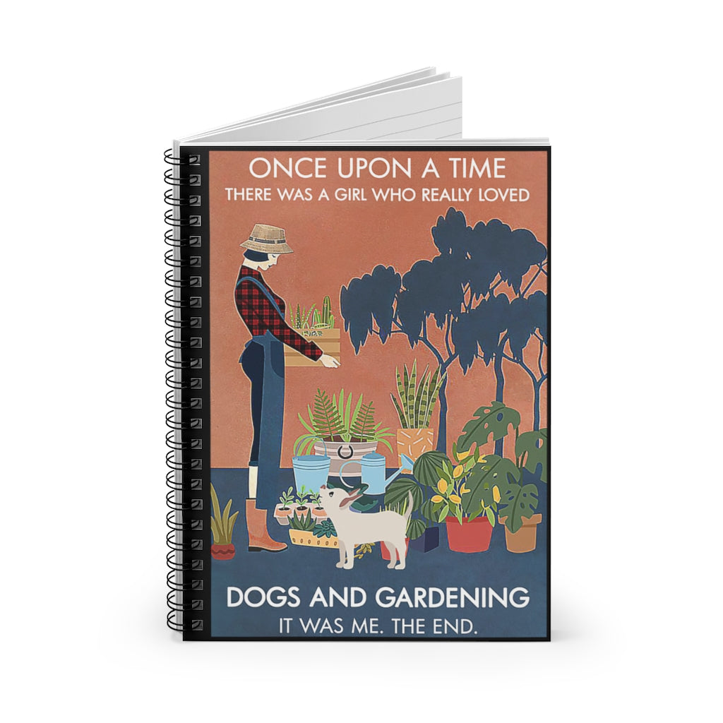 Spiral Notebook Vintage Once Upon A Time Dog Gardening Smart Notebook Inspirational to My Positive Notebook
