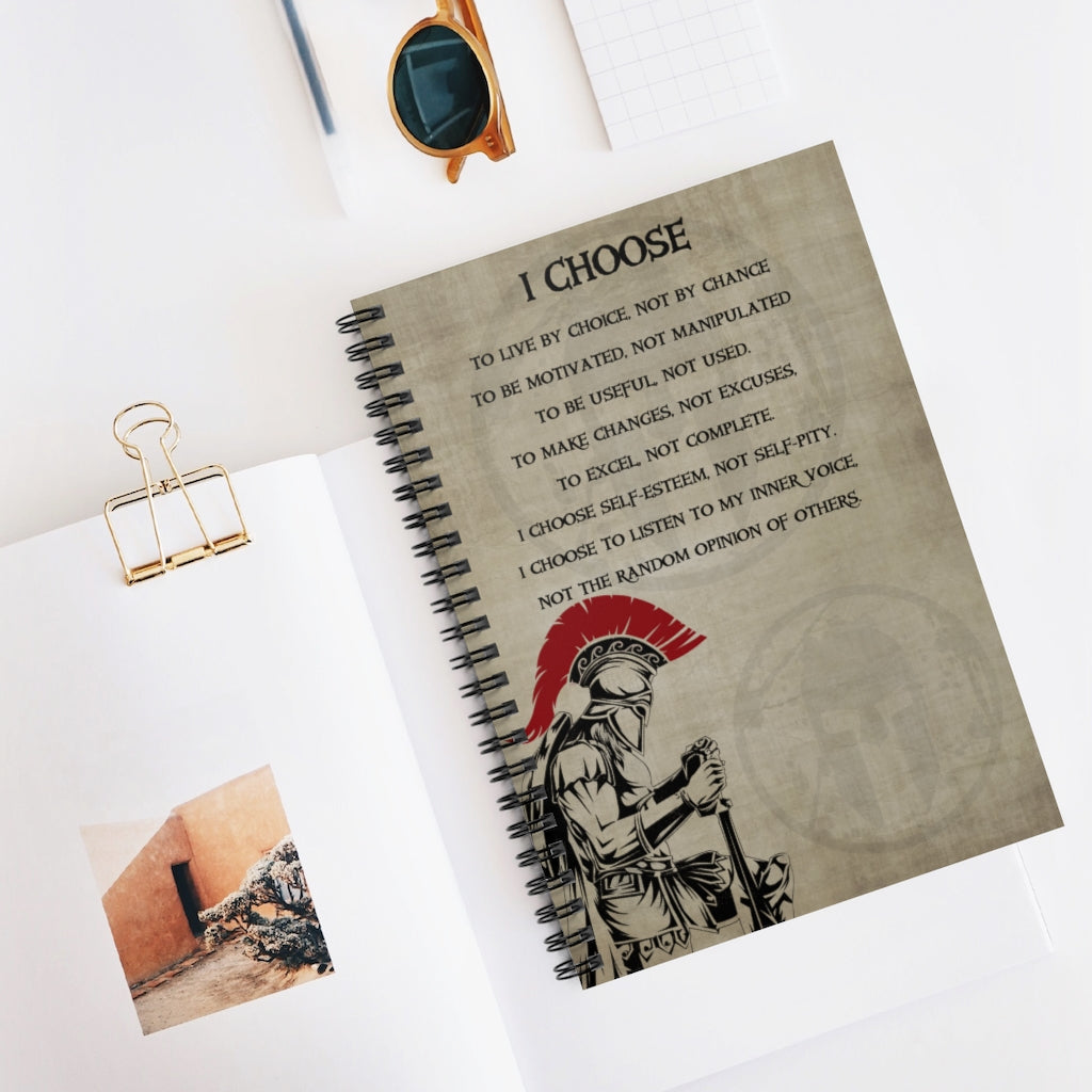 Spiral Notebook - Ruled Line I Choose - English - Aikido Family Friend Gift Unisex, Perfect Happy Birthday Gift Stationery Gift Personalized Notebook