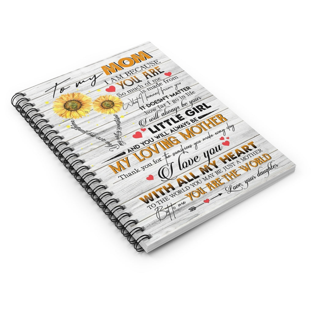 Spiral Notebook TO MY MOM YOU ARE MY SUNSHINE PRINT POSTER WALL ART HOME DECOR BEST MOTHER'S DAY GIFT-gigapixel
