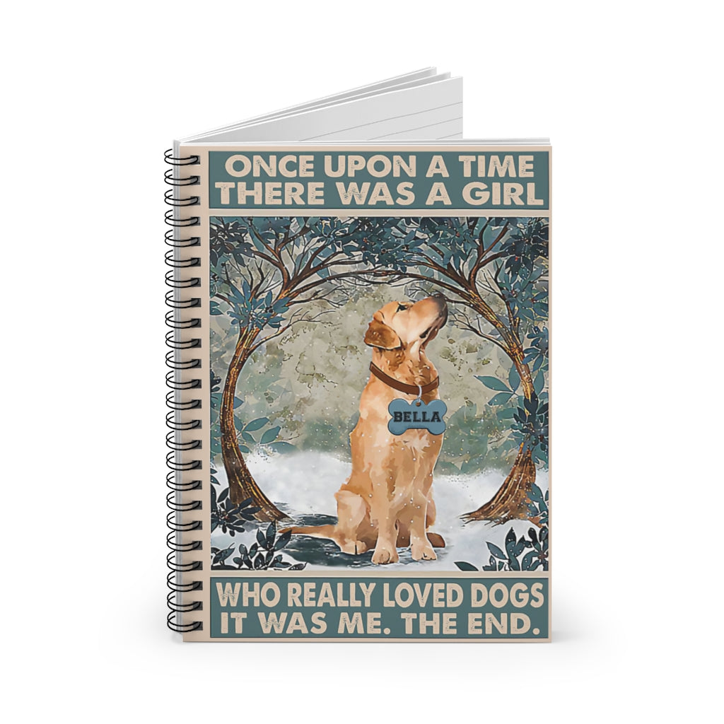 Spiral Notebook Personalized Who Really Love Golden Retriever Vintage Signs Gifts Woman Men Motivational gift Family Basics Wide Ruled