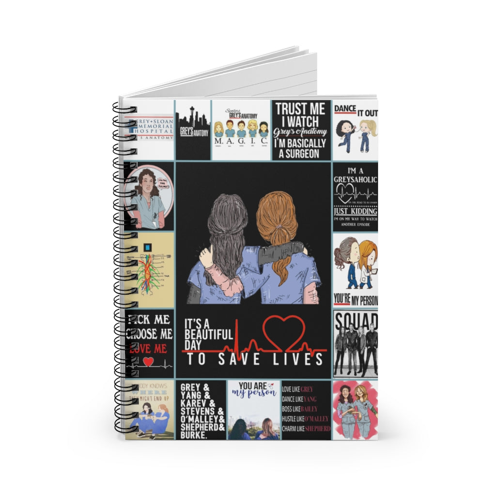 Spiral Notebook -Gifts Greys anatomy Its Beautiful Day to Save Life Notebook Made In US Ruled Line Awesome Happy Birthday Gift Meaningful Quote