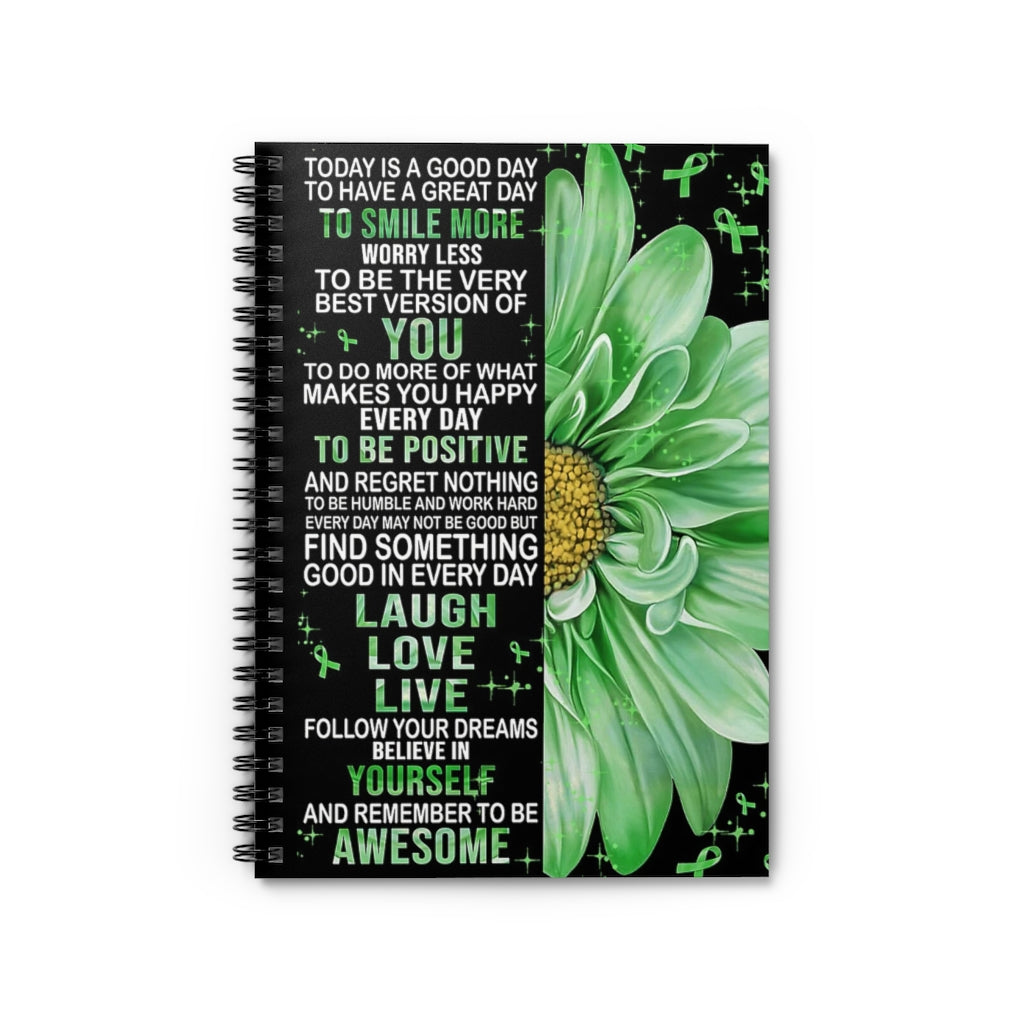 Spiral Notebook MENTAL HEALTH LAUGH LOVE LIVE TODAY IS A GOOD DAY - PRINT POSTER WALL ART HOME DECOR-gigapixel