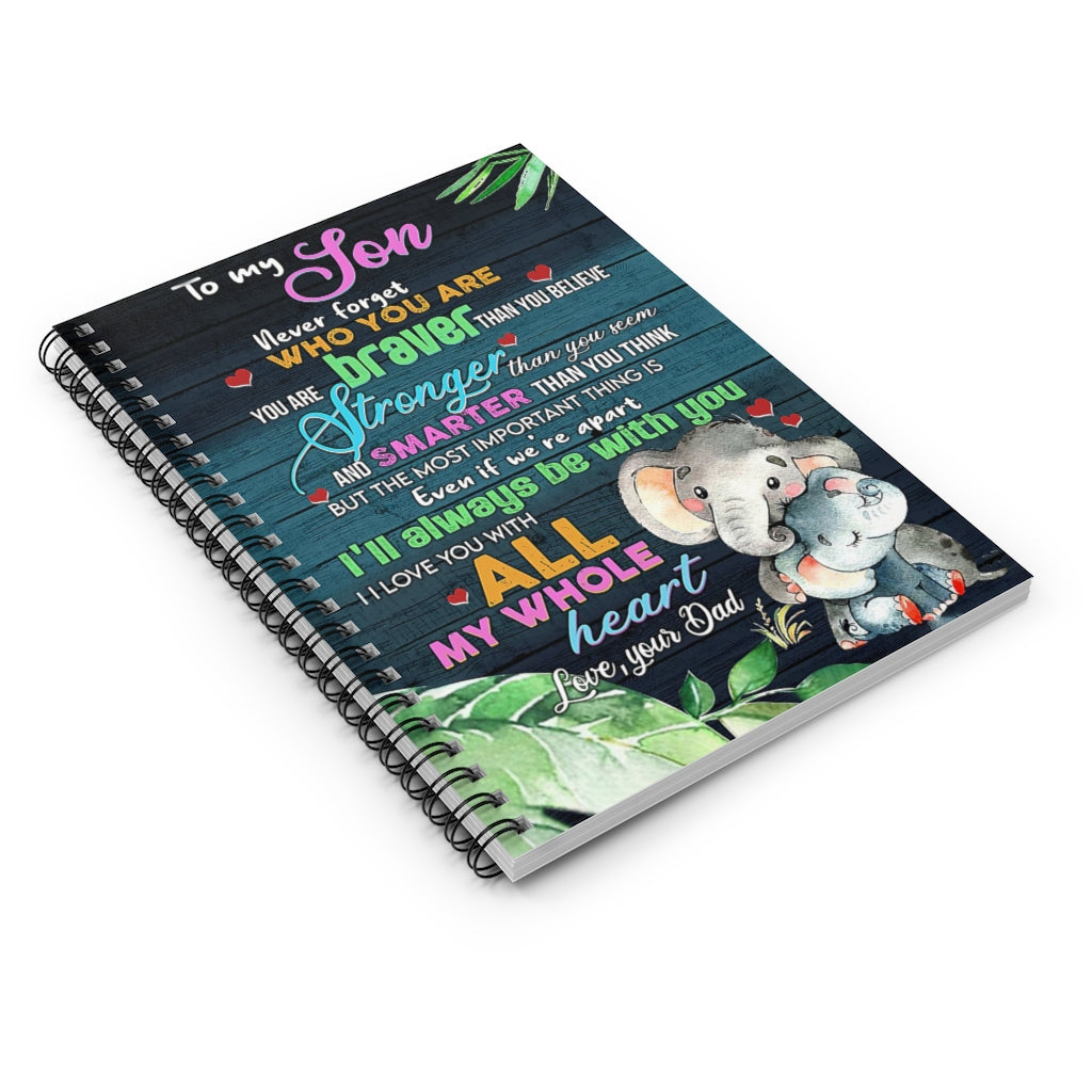 Spiral Notebook TO MY SON LOVE YOU FROM DAD ELEPHANTS-gigapixel