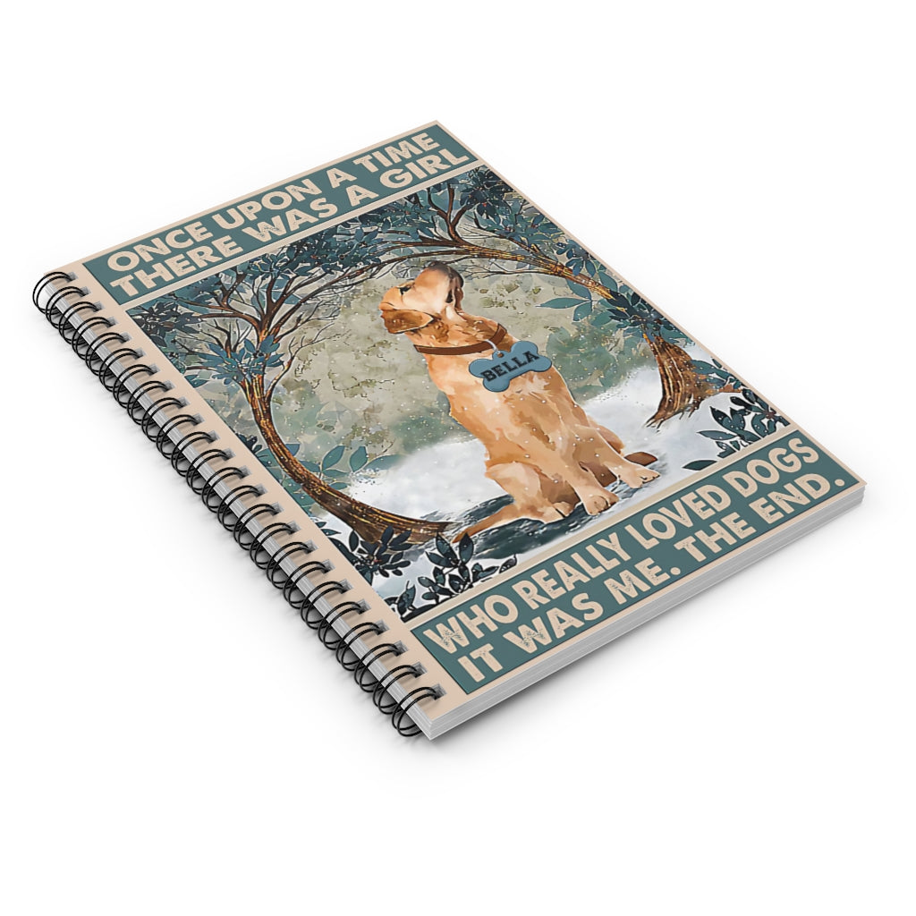 Spiral Notebook Personalized Who Really Love Golden Retriever Vintage Signs Gifts Woman Men Motivational gift Family Basics Wide Ruled