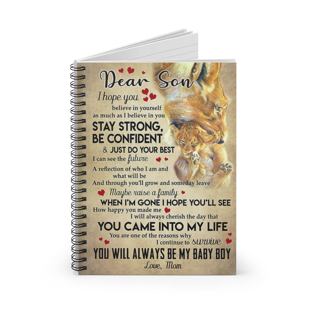 Spiral Notebook Dear Son I Hope You Believe In Yourself As Much As I Believe In You Leopard Meaningful Quote Inspirational Ideas School Smart Spiral Composit