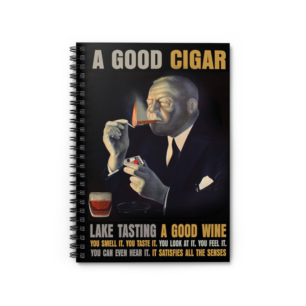 Spiral Notebook - Ruled Line A Good Cigar For Office, Students, School Supplies Writing Notebook 118 Pages