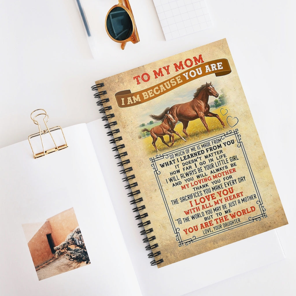 Spiral Notebook TO MY MOM FROM DAUGHTER HORSE PRINT POSTER WALL ART HOME DECOR-gigapixel