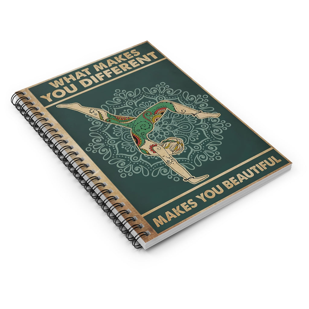 Spiral Notebook What Makes You Different Yoga Lover Personalized Gift Basics Wide Ruled Wire Bound Wide Rule