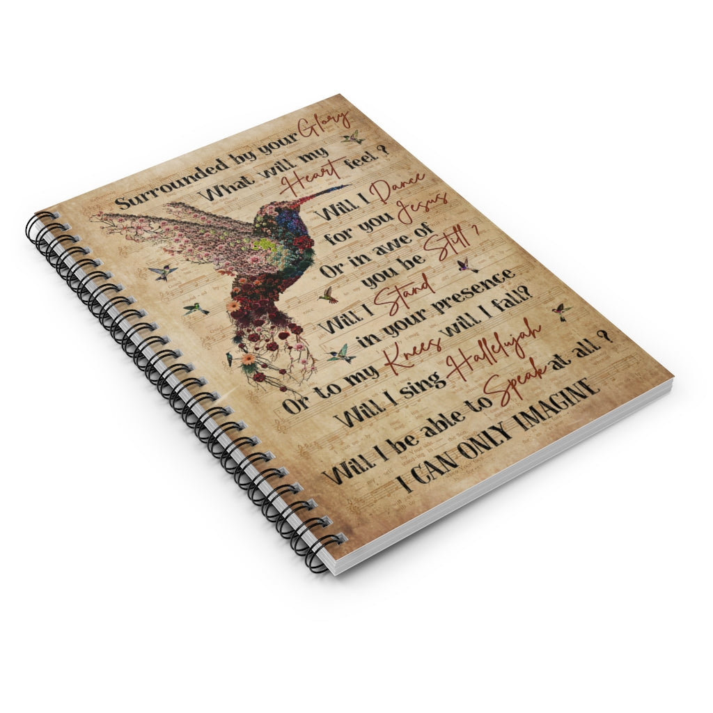 Spiral Notebook - Ruled Line Music Sheet Only Imagine Hummingbird Baby Journal Keepsake Spiral Notebook Gift On Birthday Smart Notebook