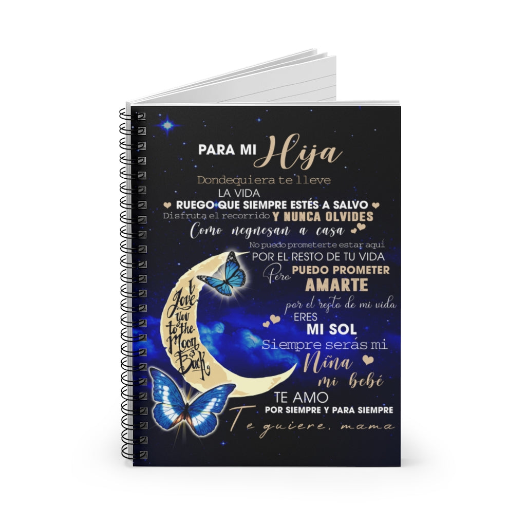 Spiral Notebook - Ruled Line I love you to the Moon and Back Keepsake Spiral Notebook Gift On Birthday Personalized Gift
