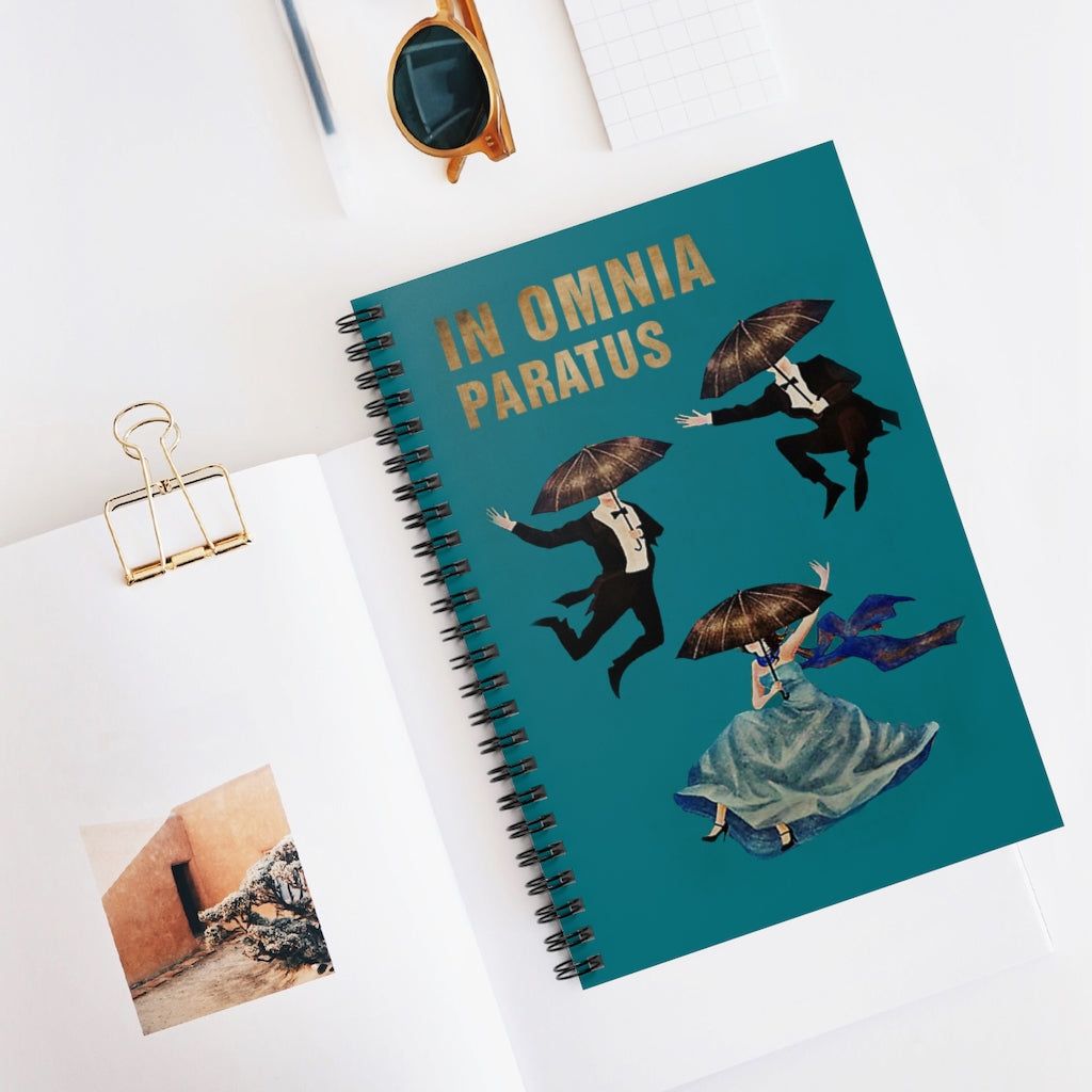 Spiral Notebook - Ruled Line Meaningful Quote in Omnia Paratus Inspired by Gilmore Girls Poster Family Friend, Awesome Birthday Gift