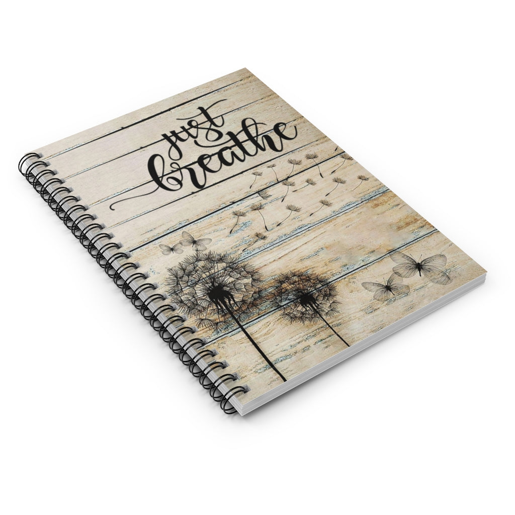 Spiral Notebook - Ruled Line Inspirational Notebook Just Breathe - Best Birthday Gift for Your Child Baby Journal Keepsake Spiral Notebook Gift On Birthday
