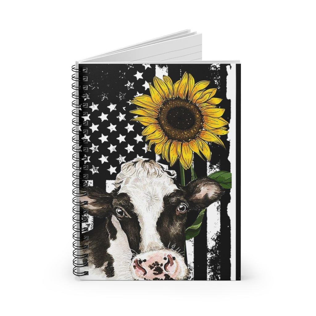 Spiral Notebook - Ruled Line Custom Blanket Sunflower Cow Awesome Happy Birthday Gift Meaningful Quote Stationery Gift Personalized Gift