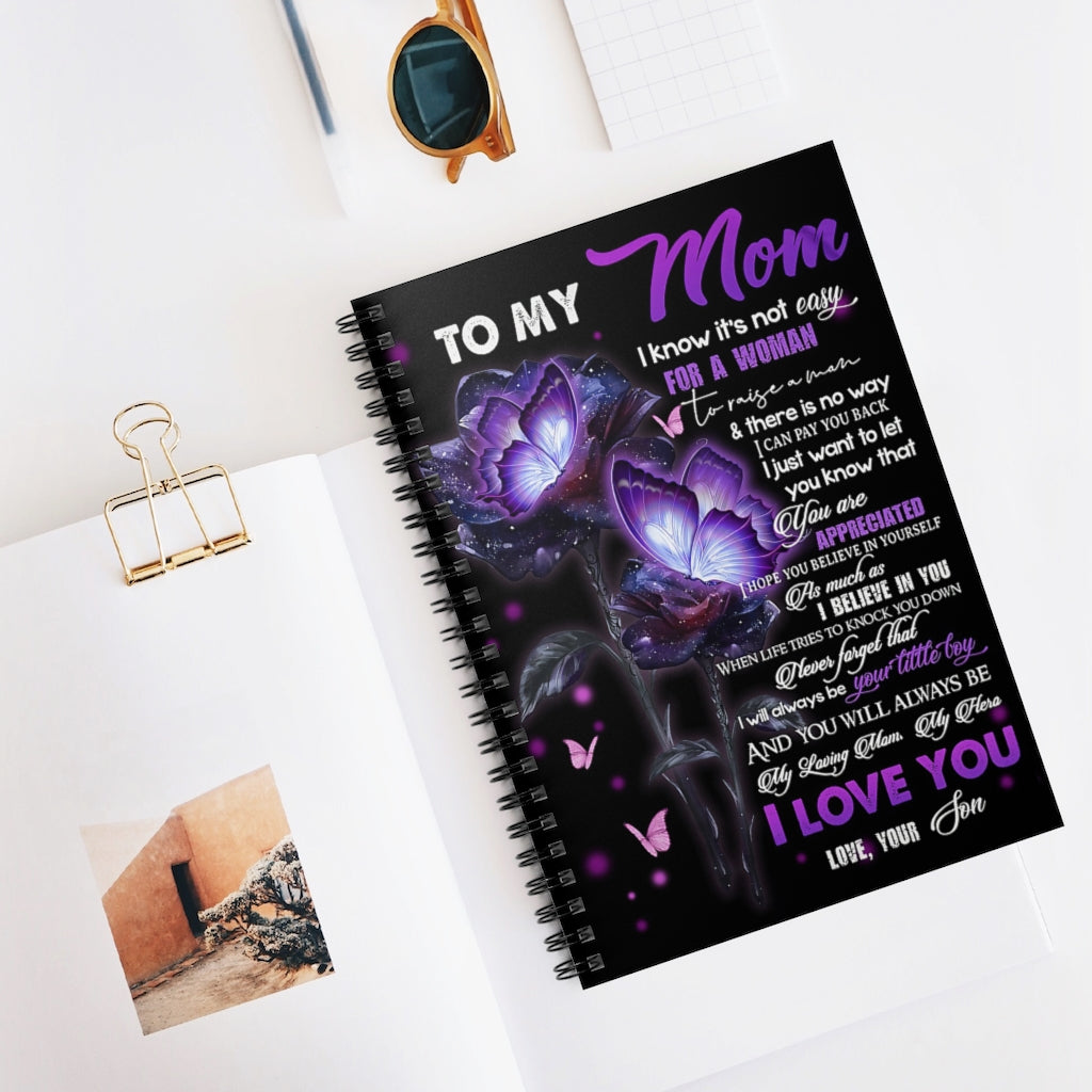 Spiral Notebook TO MY MOM FROM SON BUTTERFLY-gigapixel