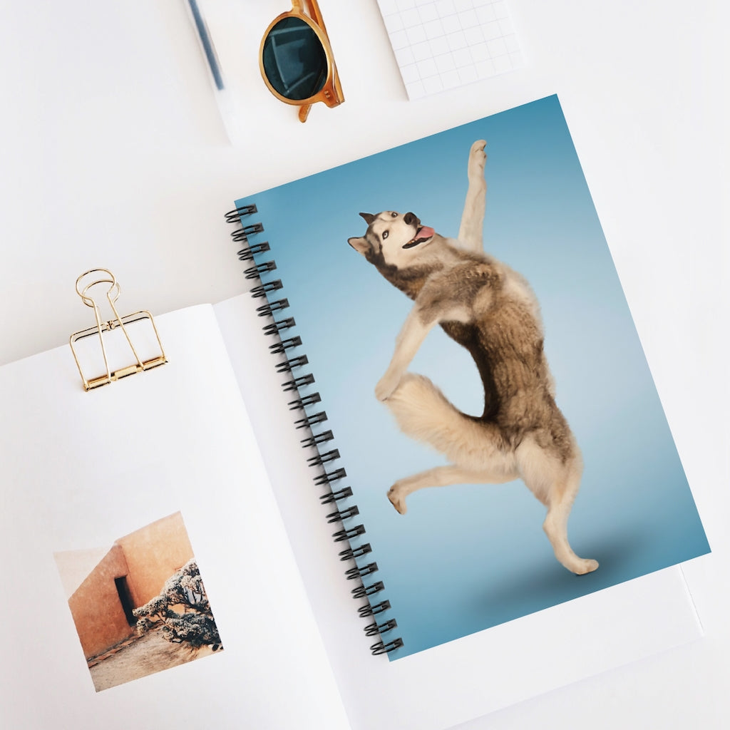 Spiral Notebook - Ruled Line Yoga Pose Husky Gift On Birthday Smart Notebook Inspirational to My Positive Notebook