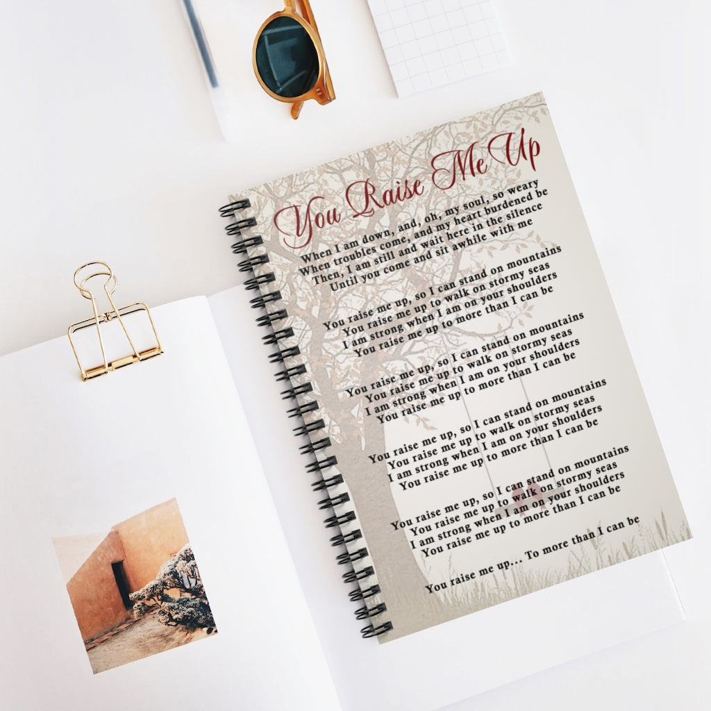 Spiral Notebook To My Mom Mini You Raise Me Up Canvas Print Living Room Décor, Woman, Gift for Woman, Gift for Her Ruled Line