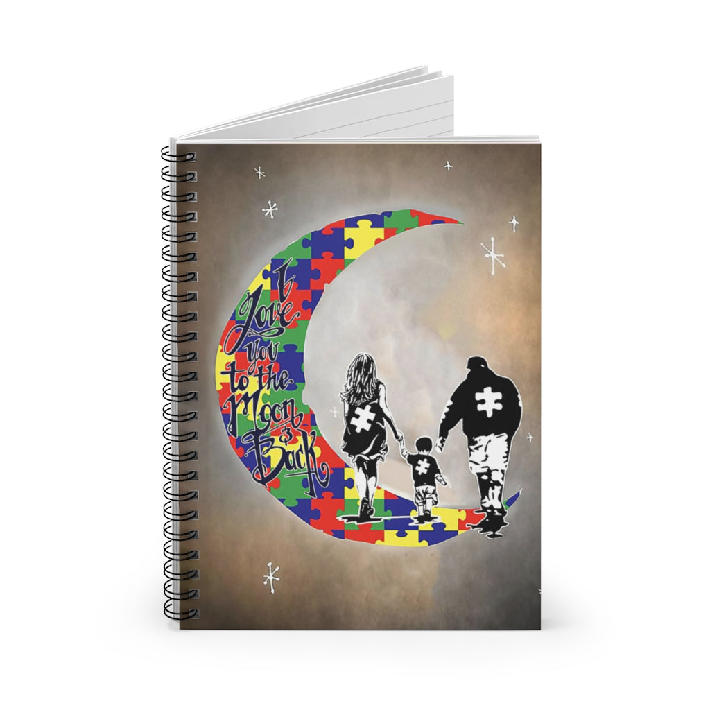 Spiral Notebook Autism Awareness I Love You To The Moon And Back Mama Papa And Little Son Meaningful Quote Inspirational Ideas Subject Notebooks Baby Journal