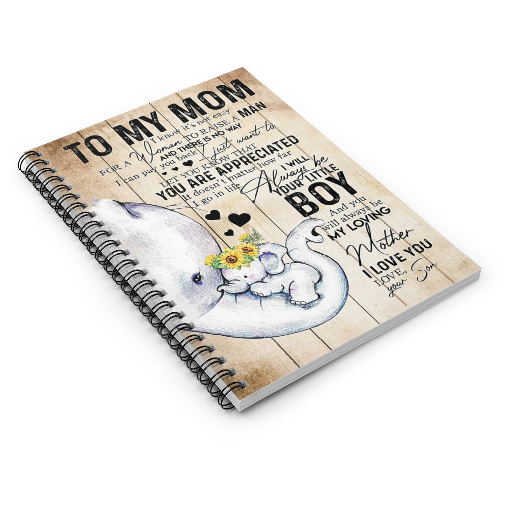 Spiral Notebook TO MY MOM FROM SON ELEPHANTS-gigapixel