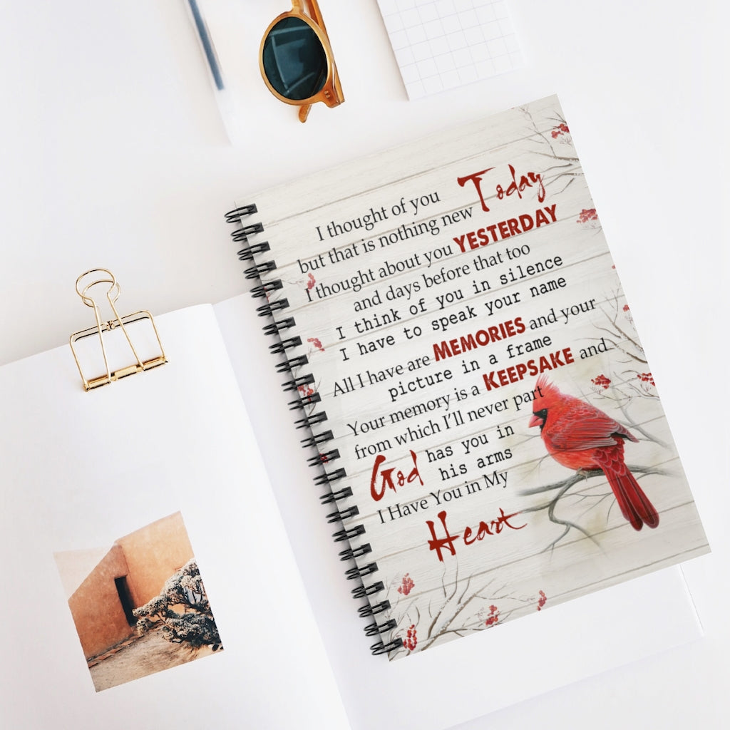 Spiral Notebook iWow Cardinal I Thought of You Today Canvas Framed Poster Birthday Christmas Housewarming Gift Wall Hangings Home Room Decor 8x12 Canvas