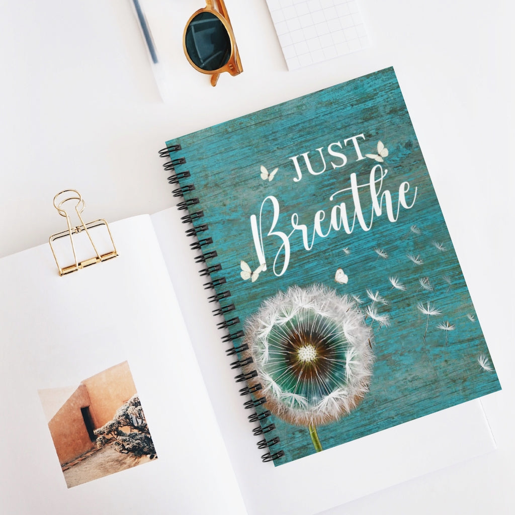 Spiral Notebook - Ruled Line Just Breathe Personalized Notebook Mum Gift New Parents Gift Ideas Baby Journal Meaningful Quote Inspirational Ideas