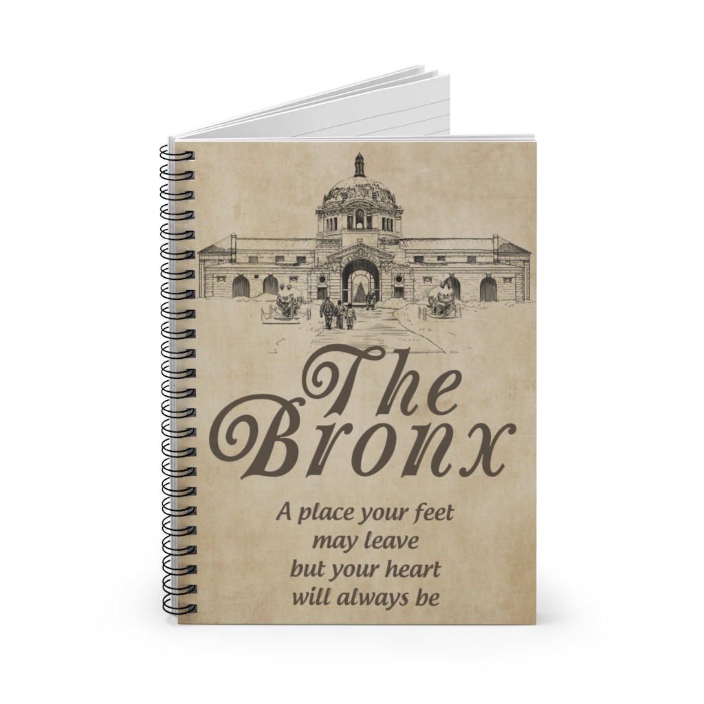Spiral Notebook Gifts Wall Hanging The Bron-x Place Your Feet May Leave But Your Heart Will Always Be – Friend Gift Unisex, Awesome Birthday Gift Print