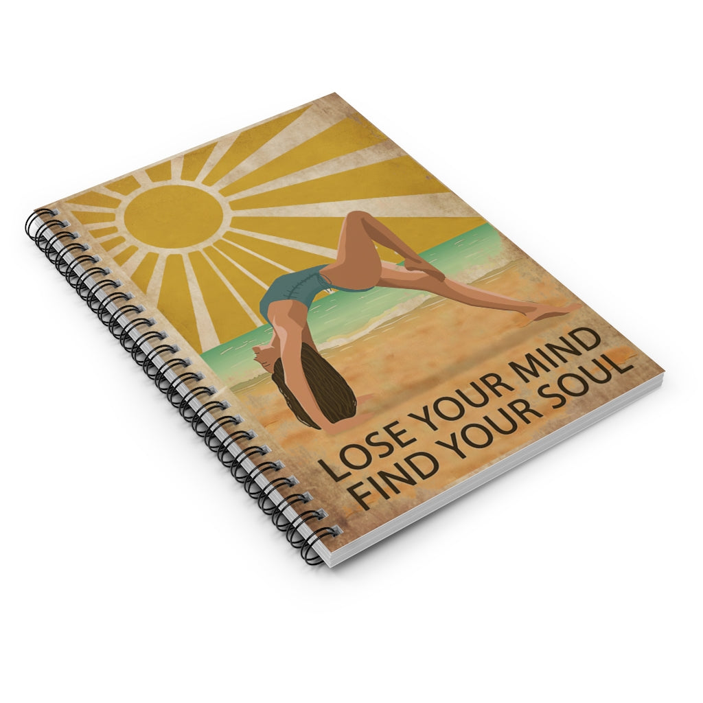 Spiral Notebook Sun Beach Yoga Girl Lose Your Mind Spiral Notebooks Soft Cover 118 Pages Lined Notebook Personalized Notebook