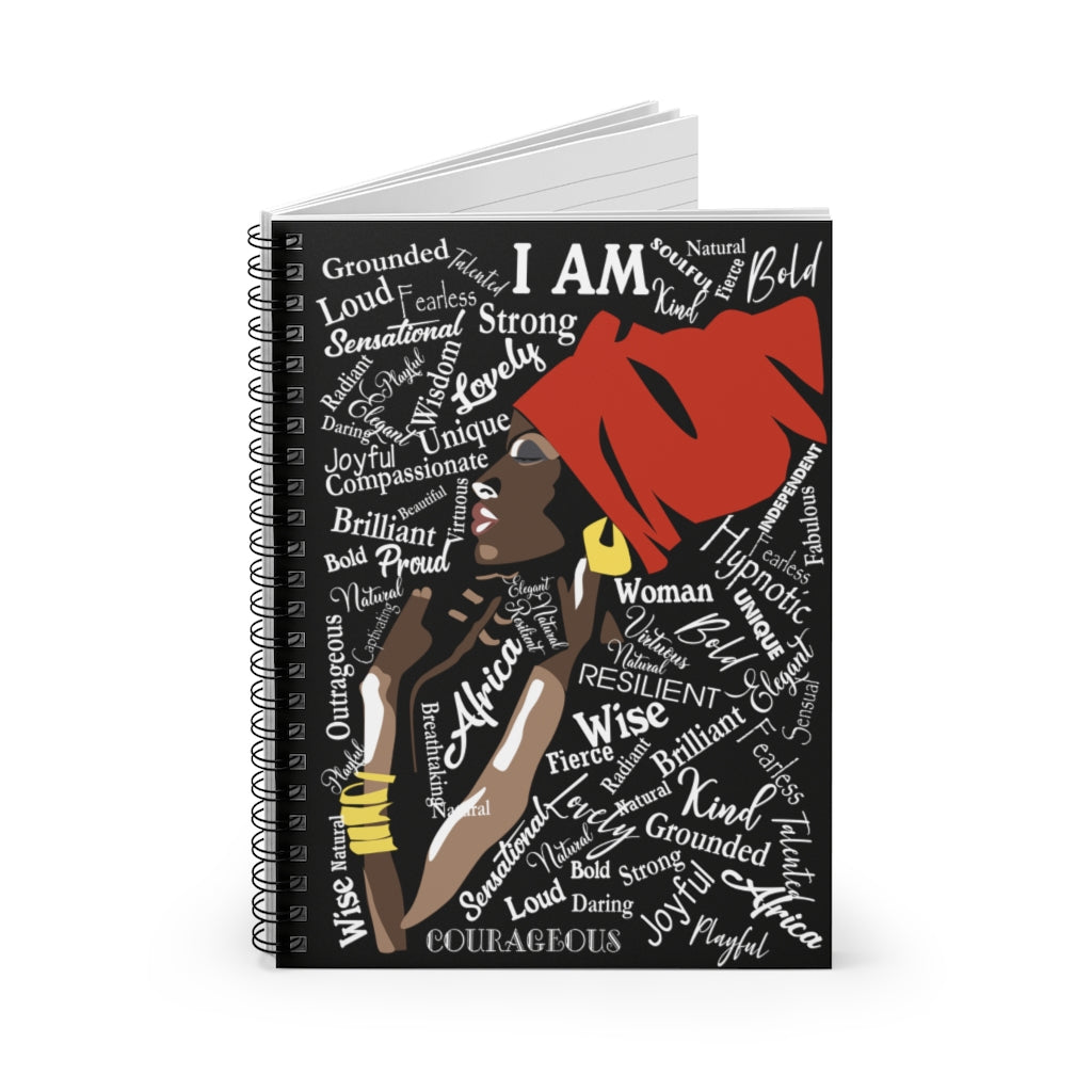 Spiral Notebook Art I Am Strong Africa Women, Black Lives Matter Quote, Feminist Print, Black Right, Black Girl Art, Gift for Her, Girl Power Great Gifts Birthday, X-mas