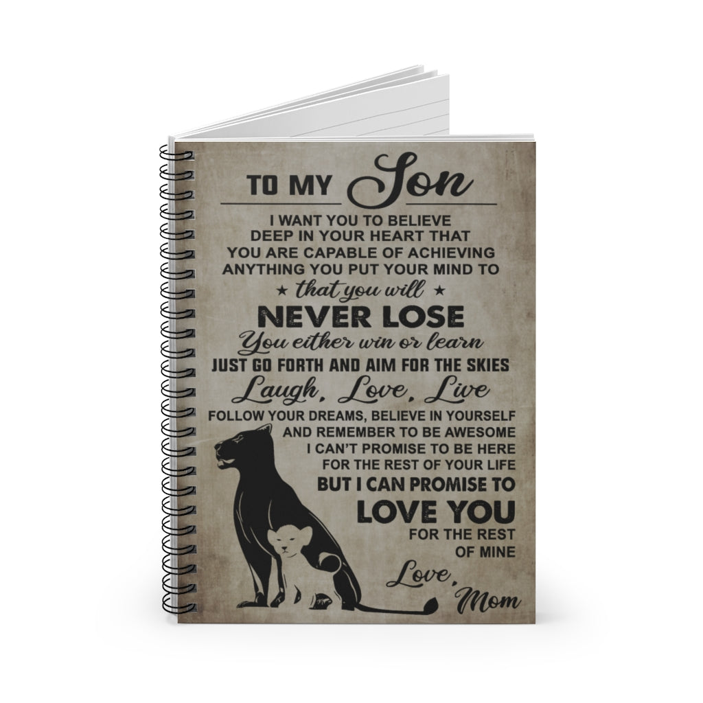 Spiral Notebook To My Son I Can Promise To Love You Love Mom 118 Pages Lined Notebook Personalized Notebook Spiral Bound Notebook 6x8 for Writing