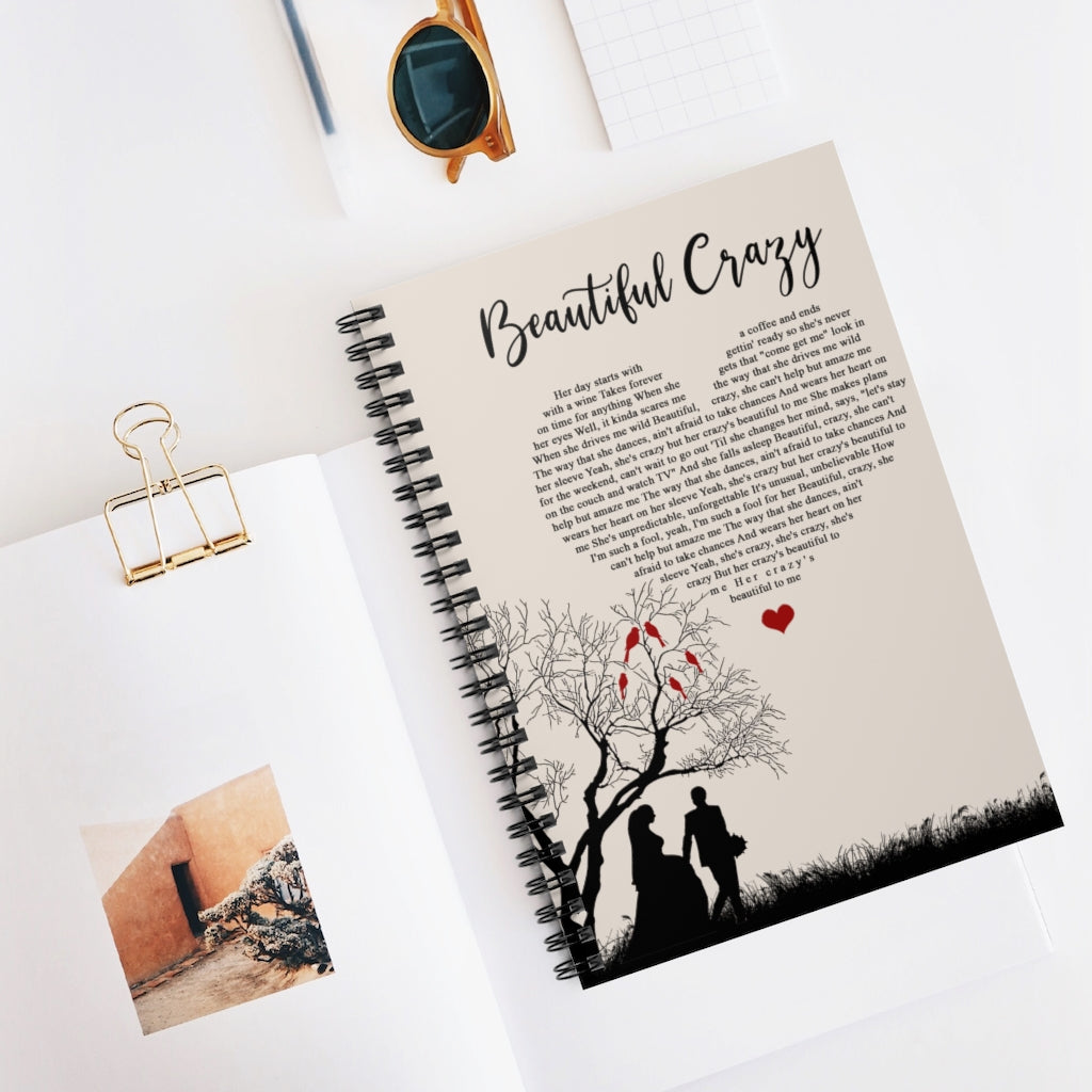 Spiral Notebook Quote Customized Beautiful Crazy Luke Combs Lyrics Couple Silhouette Awesome Birthday New Parents Gift Ideas