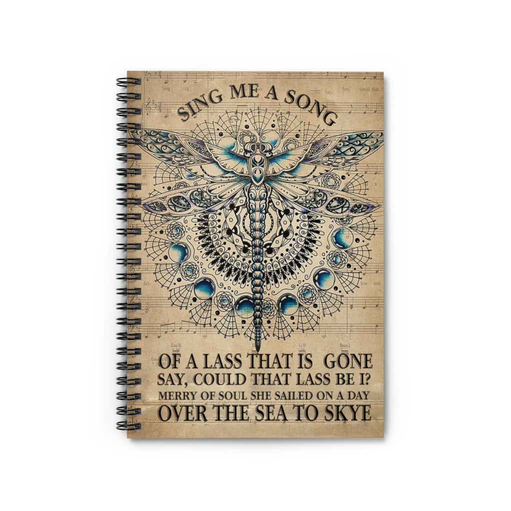 Spiral Notebook - Ruled Line To My Grandson Skye Boat Song Butterfly – Sing Me A Song of A Lass That is Gone Say Paper Poster Print Family Friend Gift On Christmas, Birthday