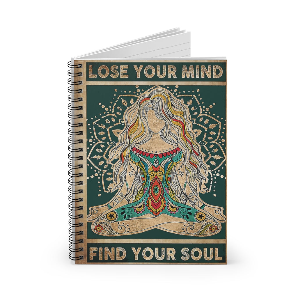 Spiral Notebook - Ruled Line Find Your Soul Yoga Personalized Gift Basics Wide Ruled Wire Bound Wide Rule