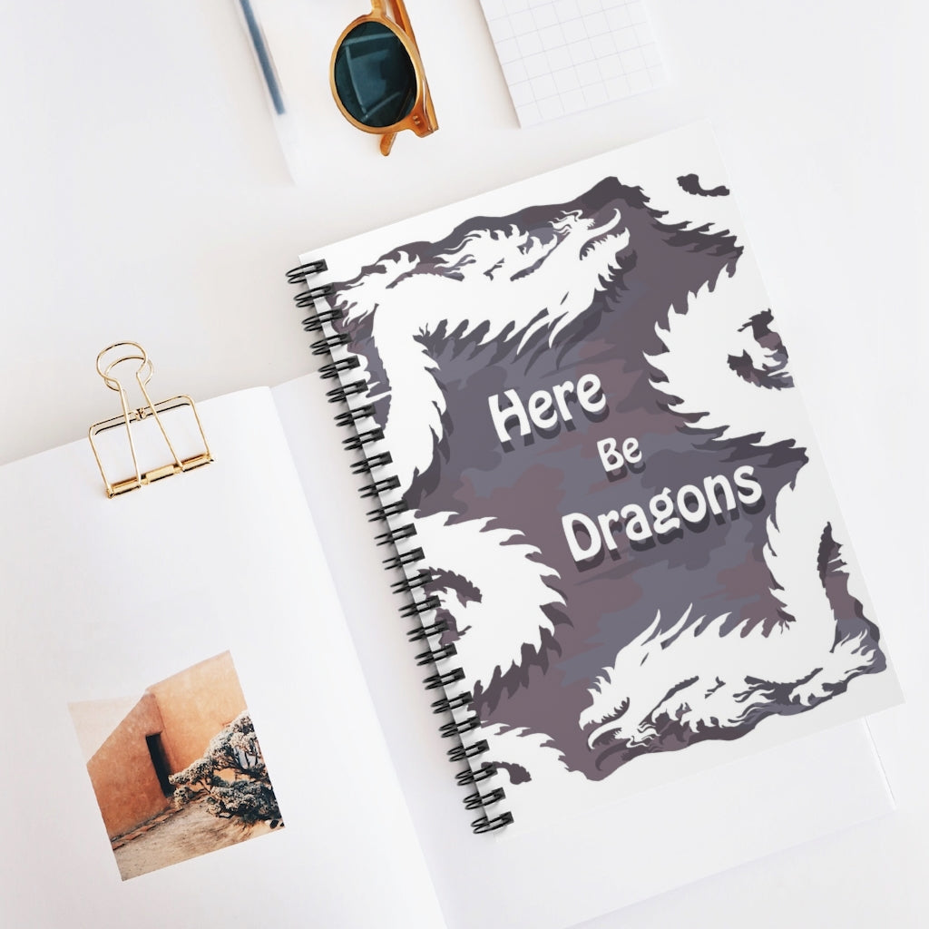 Printable Dragon Wall Art Download Magical Here Be Dragons Fantasy Lover Spiral Notebook - Ruled Line New Parents Gift Ideas Baby Journal
