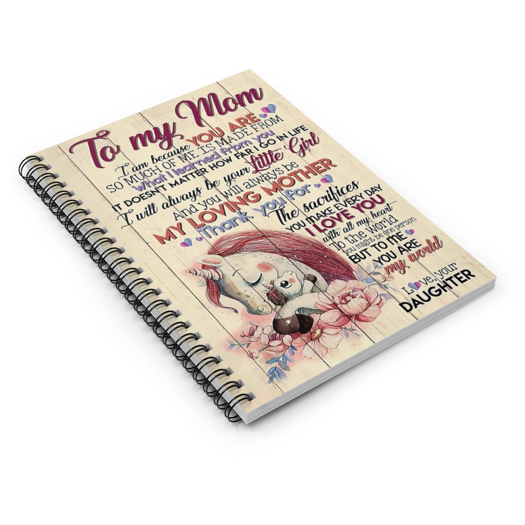 Spiral Notebook TO MY MOM YOU ARE MY WORLD UNICORNS PRINT POSTER WALL ART HOME DECOR BEST MOTHER'S DAY GIFT-gigapixel