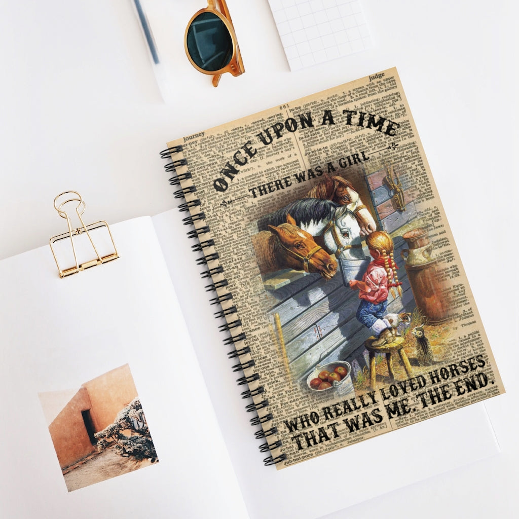 Spiral Notebook to My Mom Horse Once Upon A Time There was A Girl Who Really Loved Horses That was Me from Daughter Ruled Line