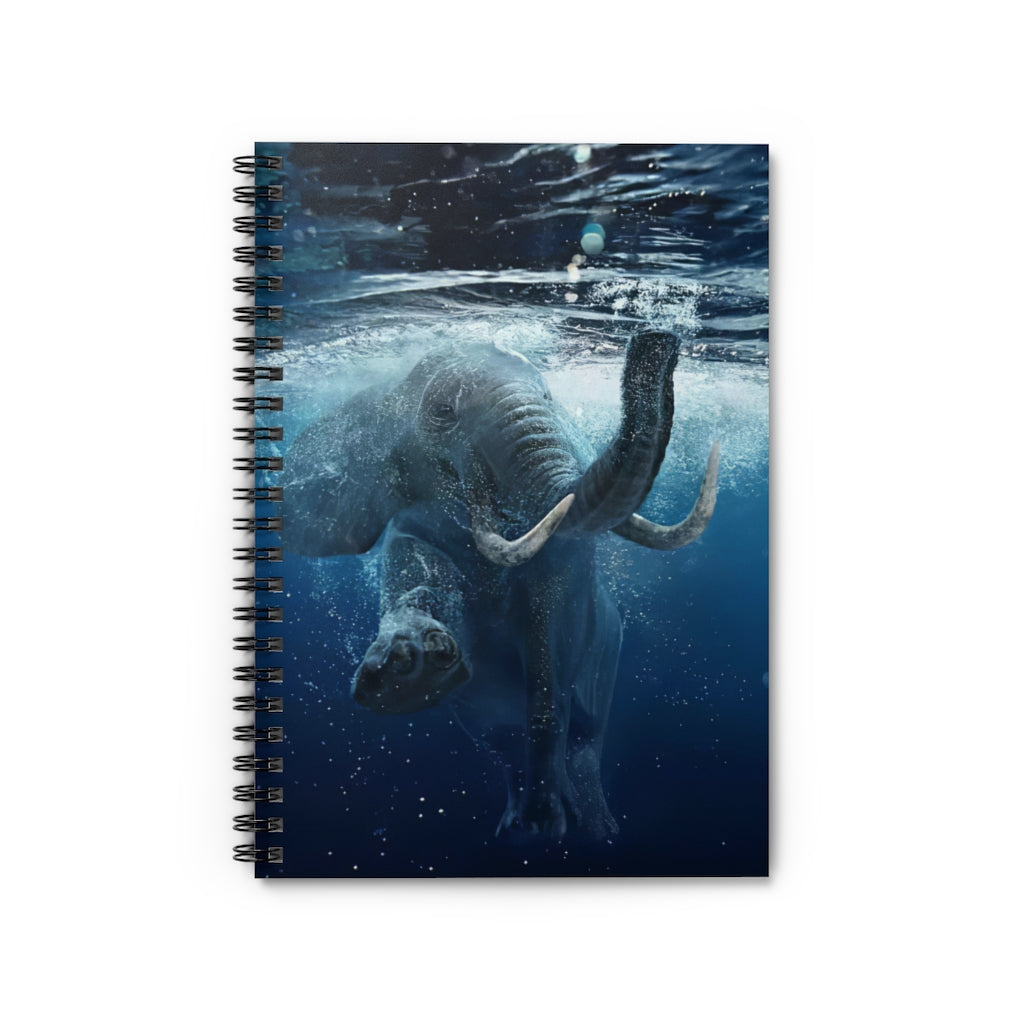 Spiral Notebook - Ruled Line A Diving Elephant Save The Elephant Save The Animals Wide Rule Meaningful Quote School Smart Spiral Composit Cover Spiral Organization Book