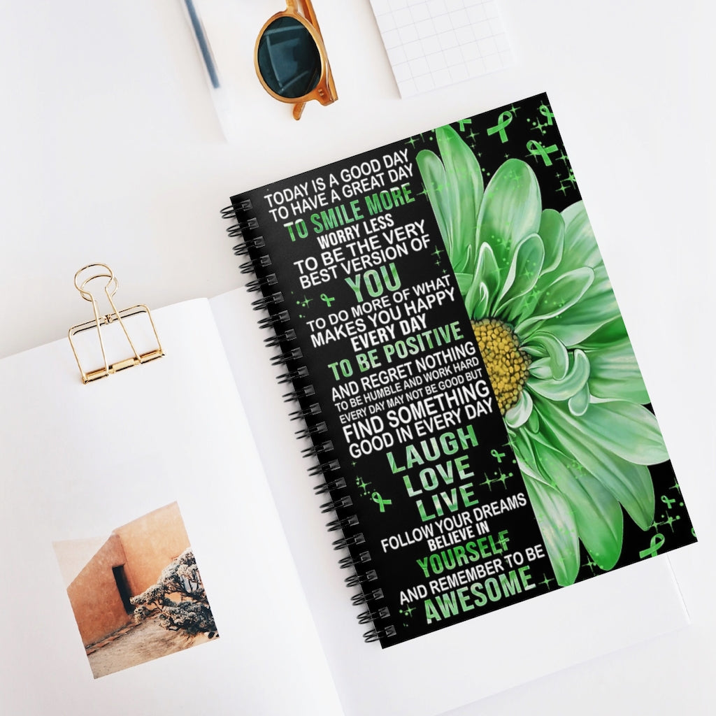 Spiral Notebook MENTAL HEALTH LAUGH LOVE LIVE TODAY IS A GOOD DAY - PRINT POSTER WALL ART HOME DECOR-gigapixel