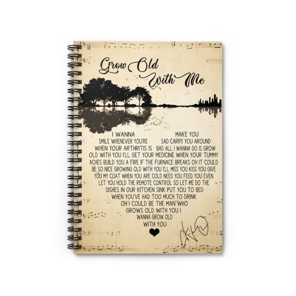 Spiral Notebook - Ruled Line to My Friends Poster Grow Old with Me (Remastered 2010) John Lennon, Yoko ONO Milk and Honey Gift for Woman