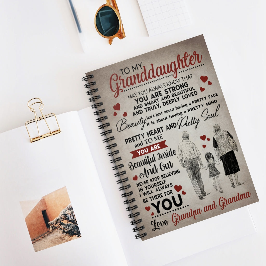 Spiral Notebook Granddaughter - My Love For You Is Forever Granddaughter Gifts Ruled Line Gift Ideas Baby Journal Keepsake Spiral Notebook