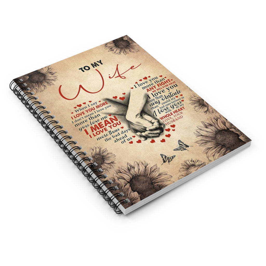 Spiral Notebook TO MY WIFE SUNFLOWER - PRINT POSTER WALL ART HOME DECOR-gigapixel