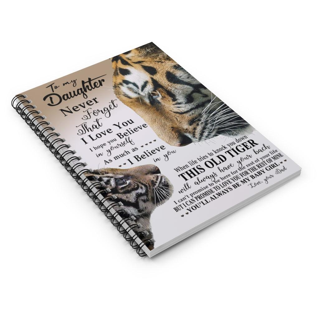 Great Gifts Dad to Daughter Vertical Notebook Meaningful Gifts On Birthday, Wedding, Anniversary, Awesome Birthday Perfect Happy Birthday Gift Spiral Notebook - Ruled Line