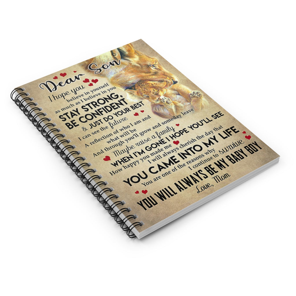 Spiral Notebook Dear Son I Hope You Believe In Yourself As Much As I Believe In You Leopard Meaningful Quote Inspirational Ideas School Smart Spiral Composit