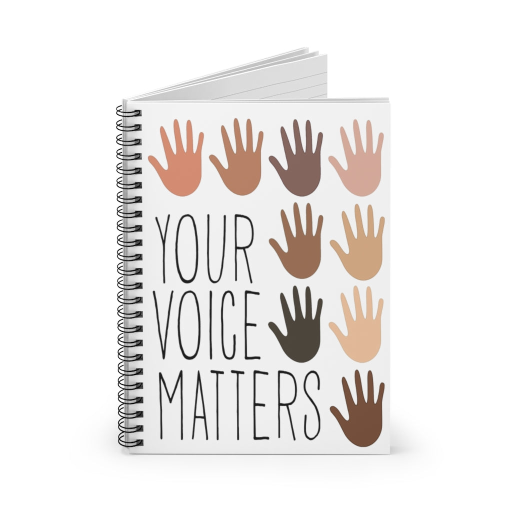 Spiral Notebook Inspirational to My Dad Hand Your Voice Matters Paper Print Family Friend Birthday Ruled Line