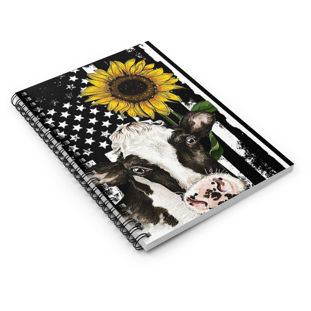 Spiral Notebook - Ruled Line Custom Blanket Sunflower Cow Awesome Happy Birthday Gift Meaningful Quote Stationery Gift Personalized Gift