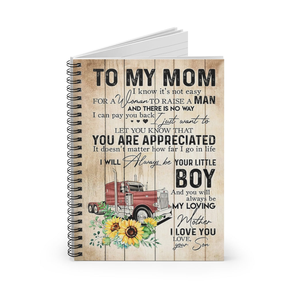 Spiral Notebook TO MY MOM I LOVE YOU RED TRUCK AND SUNFLOWER-gigapixel