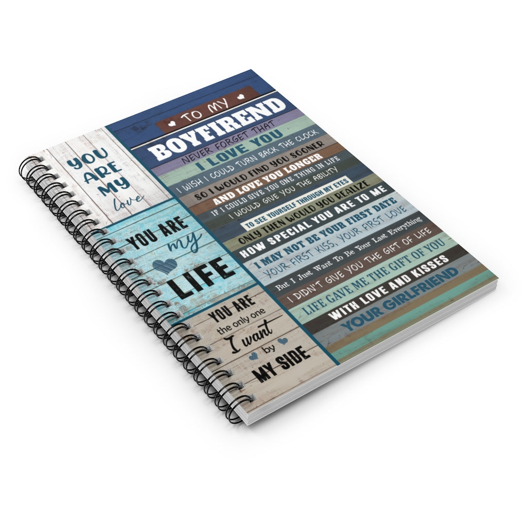 Spiral Notebook to My Boyfriend Never Forget That I Love You Fleece Gift On Birthday Inspirational to My Family Friend Gift Unisex